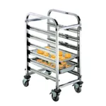 Stainless steel serving basin cart