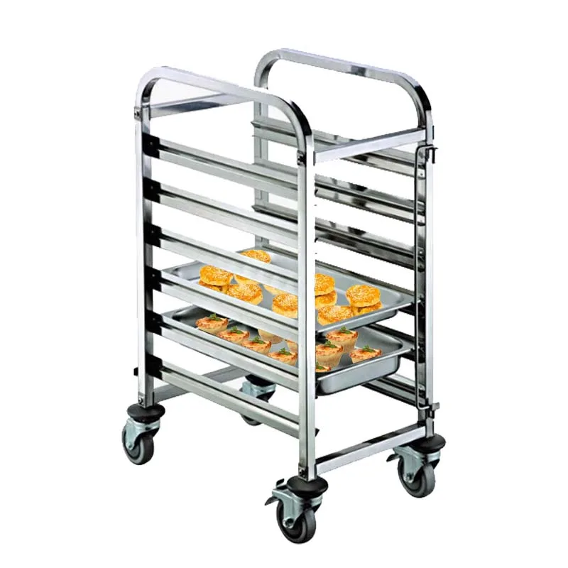 2不锈钢份盘车6层 Stainless steel serving basin cart - Image 1