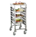 Stainless steel serving basin cart with countertop